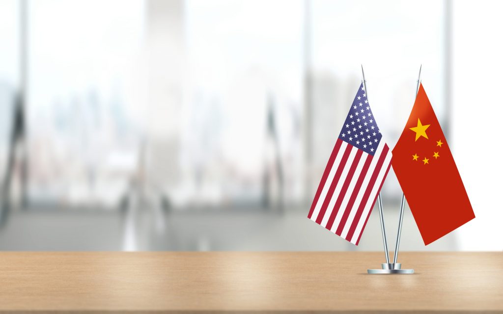 American and Chinese Flags